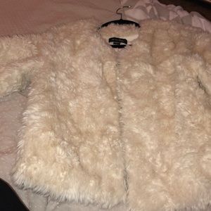 Cute white furry jacket